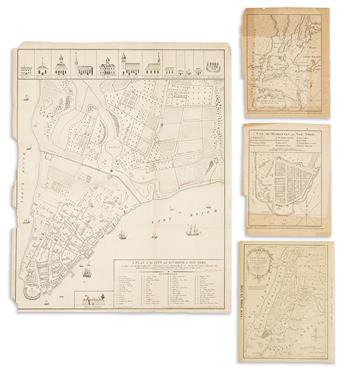 VARIOUS CARTOGRAPHERS Group of 10 lithographed folding maps and plans taken from various editions of Valentine's Manual. 1860s.